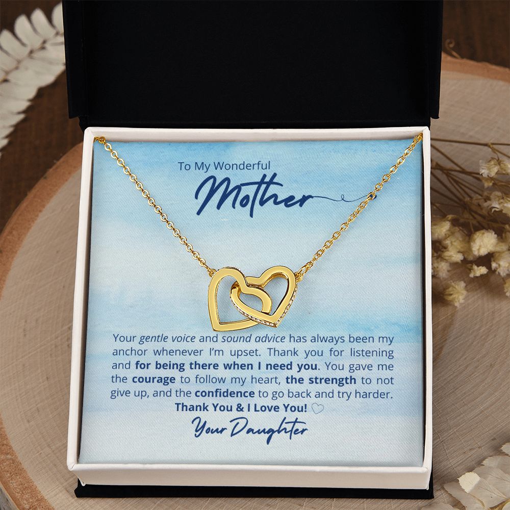 To My Wonderful Mother - Interlocking Heart Necklace π