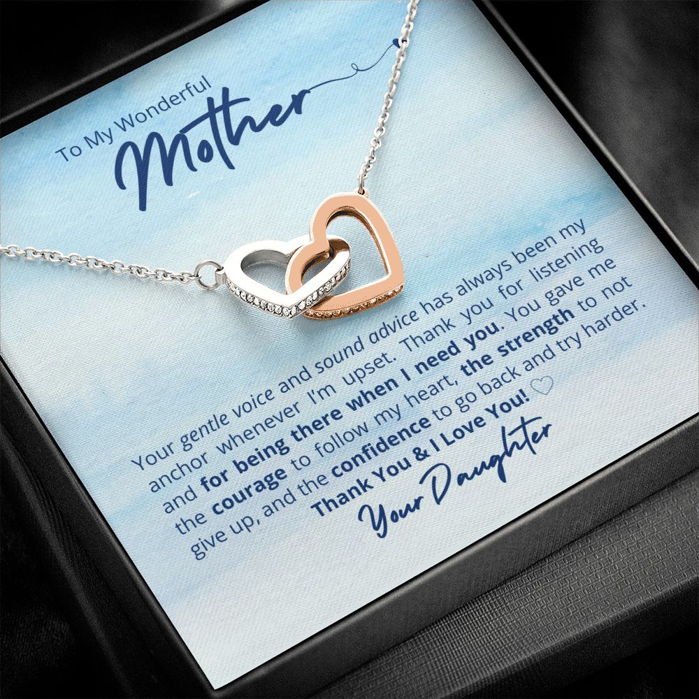 To My Wonderful Mother - Interlocking Heart Necklace π