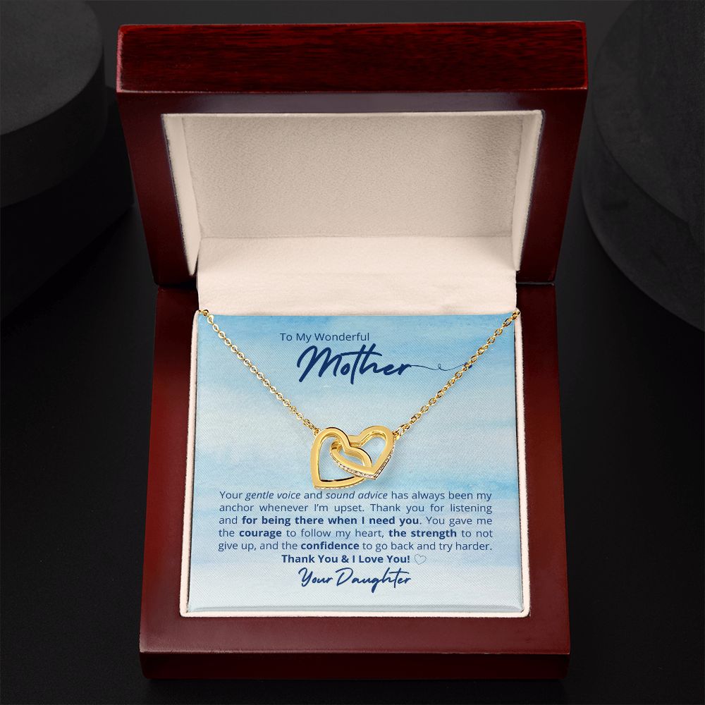 To My Wonderful Mother - Interlocking Heart Necklace π