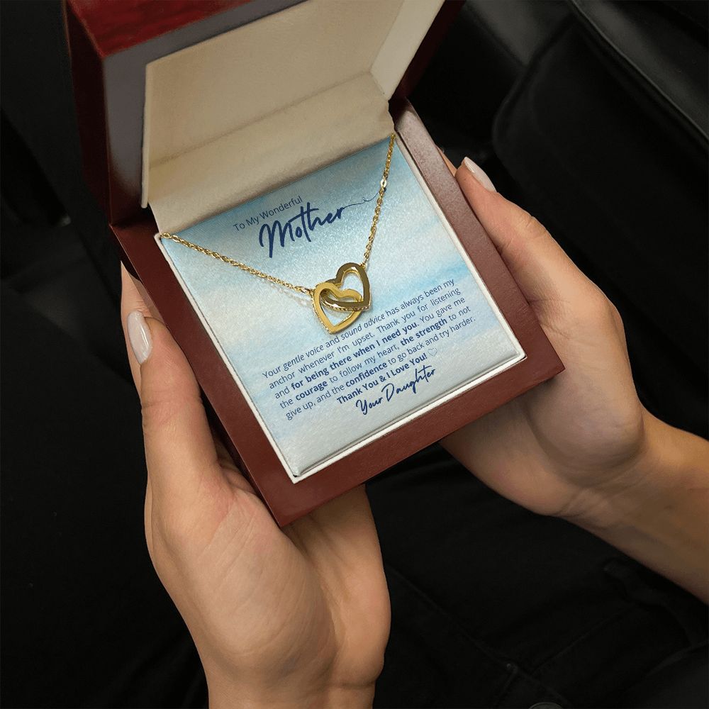 To My Wonderful Mother - Interlocking Heart Necklace π