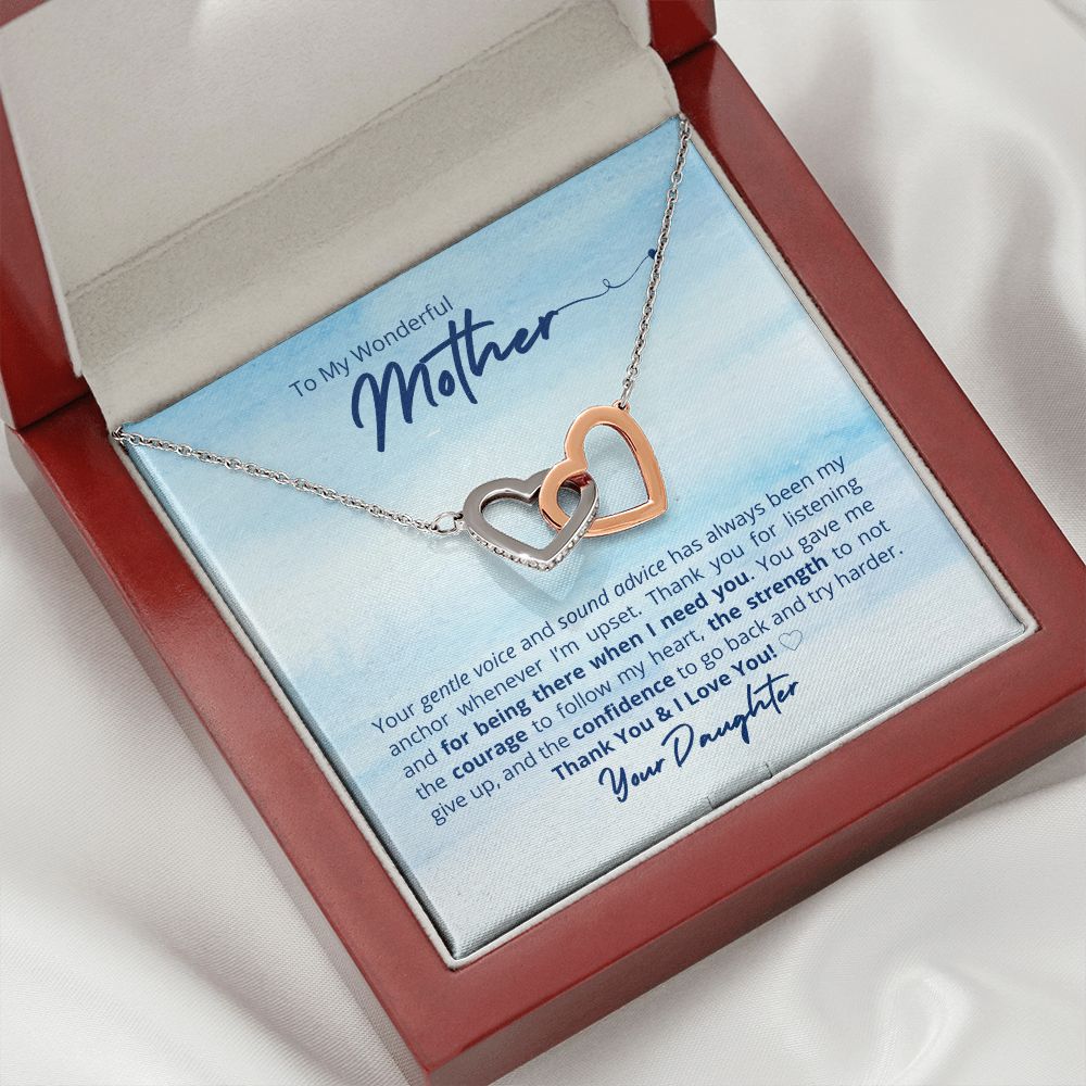 To My Wonderful Mother - Interlocking Heart Necklace π