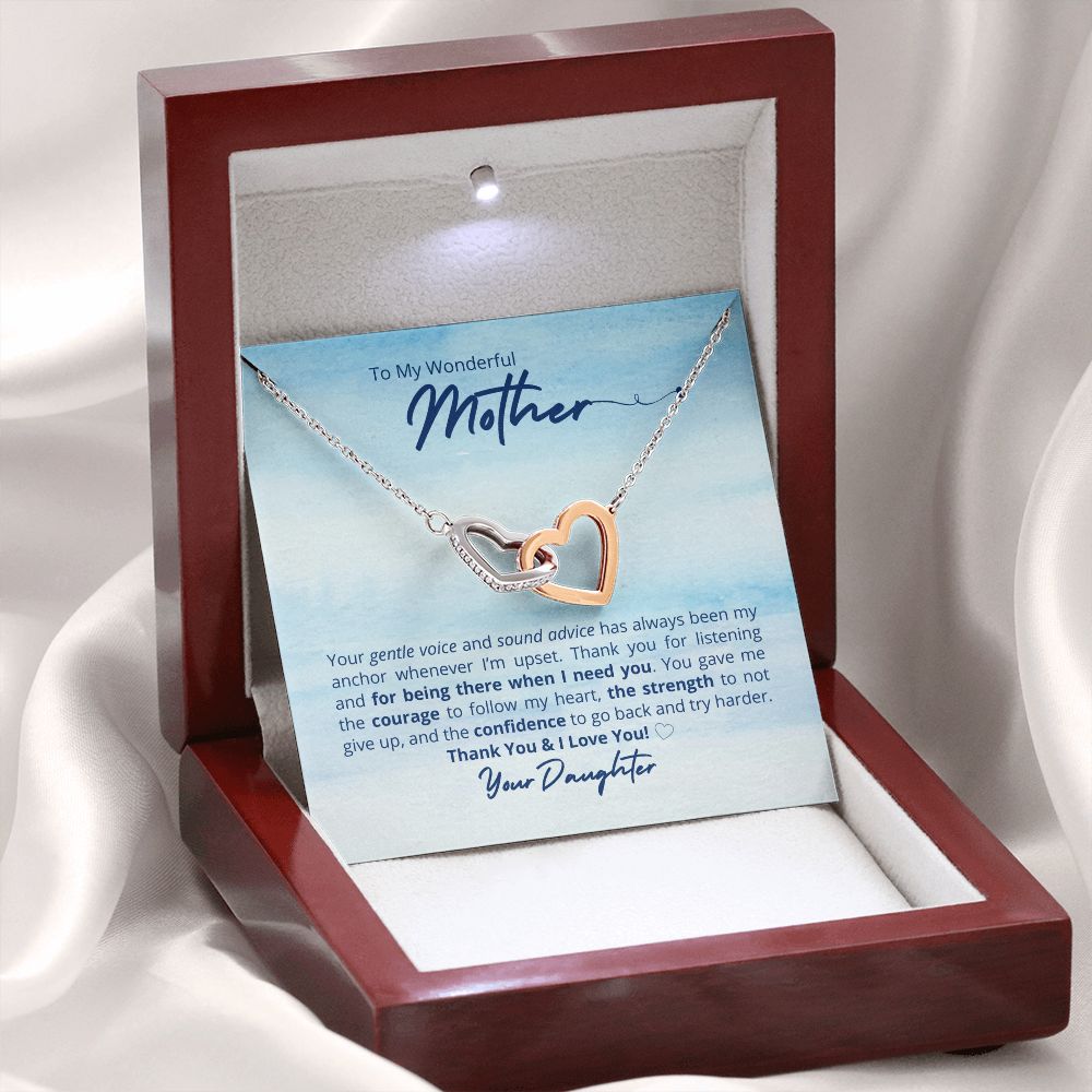To My Wonderful Mother - Interlocking Heart Necklace π