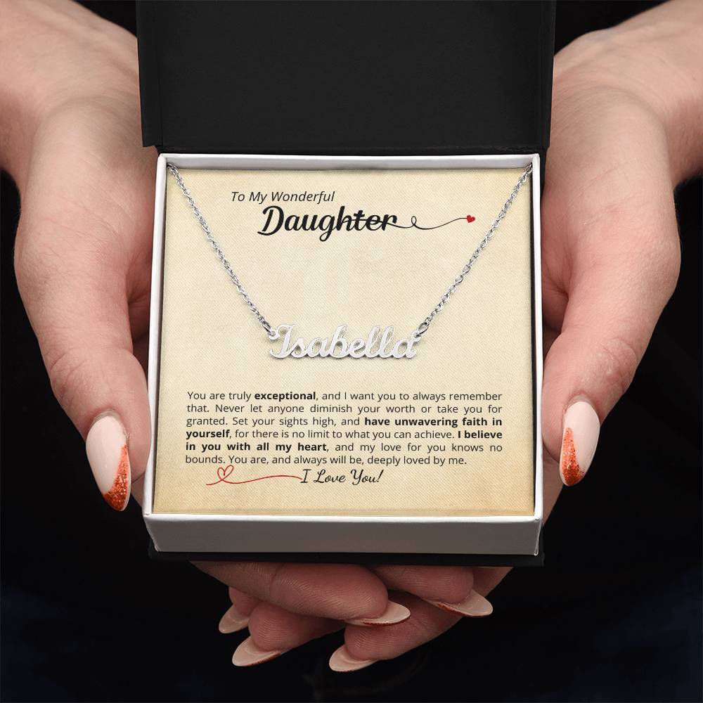 I Believe In You - Beautiful name necklace with personalized message