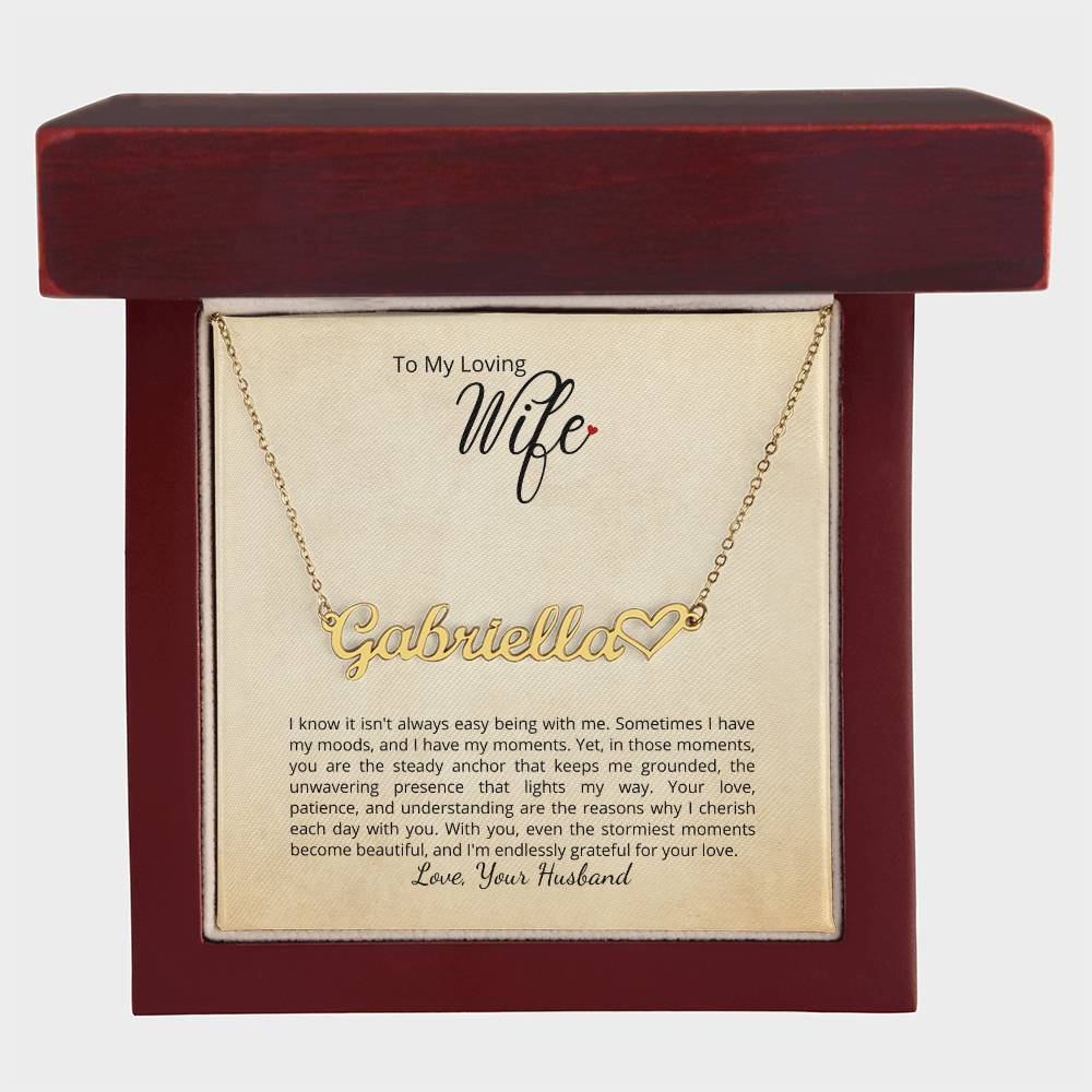I cherish each day with you - You can add your personalized message to this beautiful name necklace!