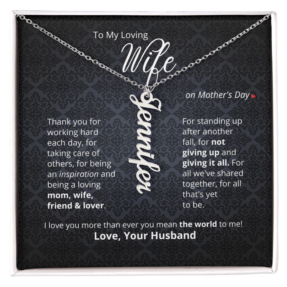 To My Loving Wife On Mother's Day - Custom Name Necklace!