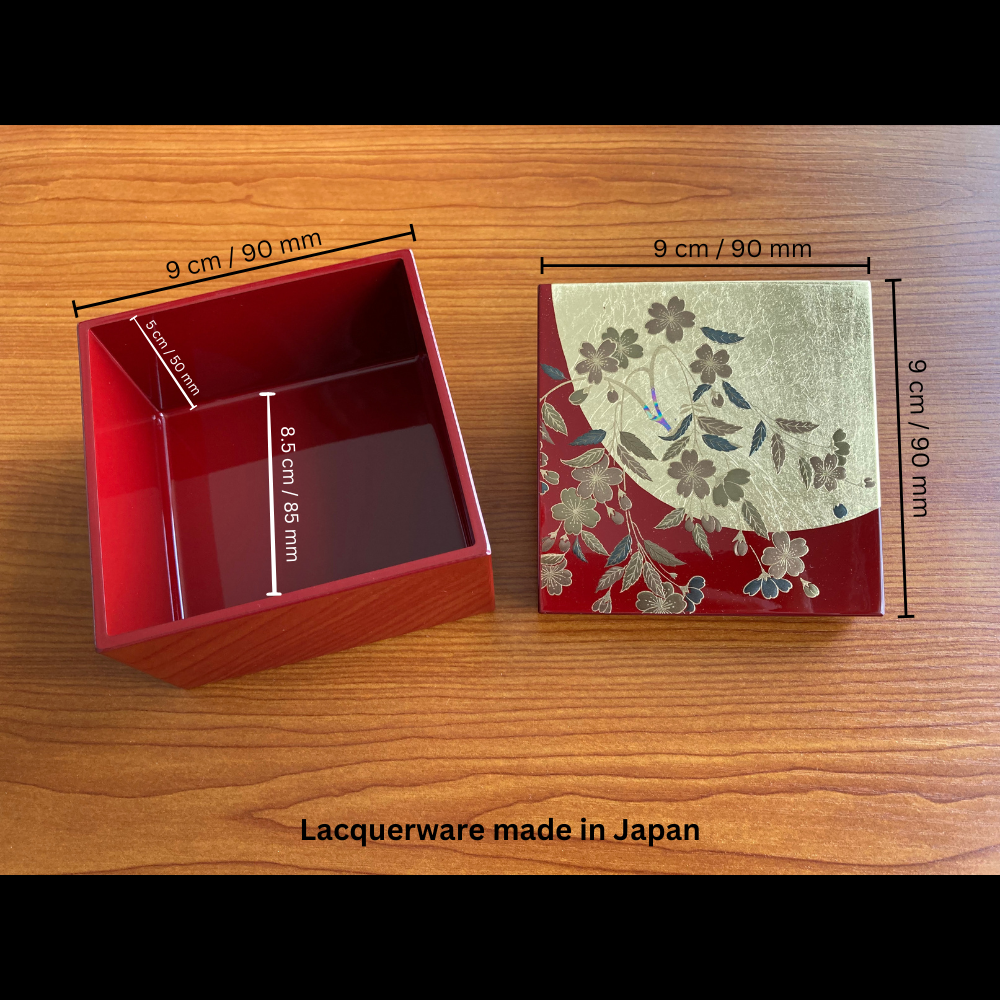 Mother's Day Gift - Beautiful necklace with a red unique Japanese lacquerware