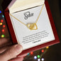 To My Sister - Interlocking Hearts Necklace - You held my hand