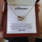 To My Granddaughter - Interlocking Hearts Necklace - Grateful to have you!