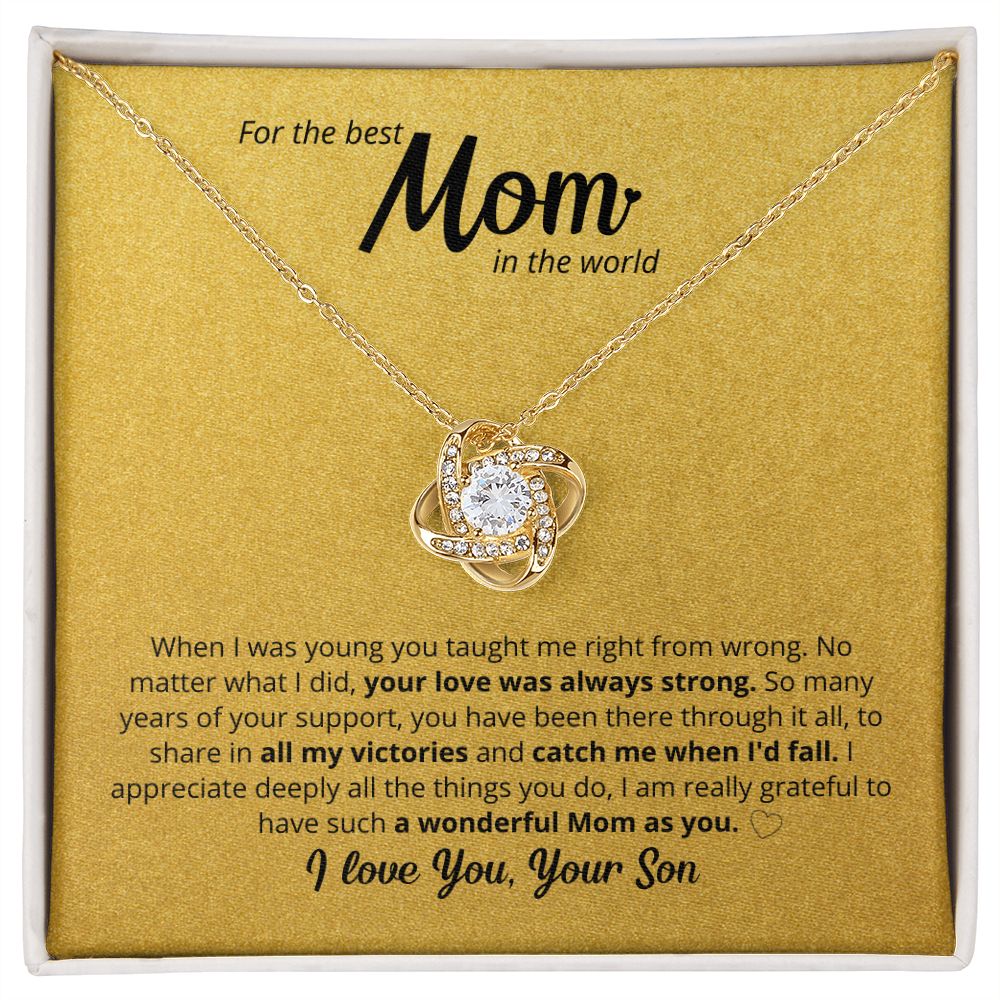 Love Knot Necklace - From Son To Mom - A Perfect Gift