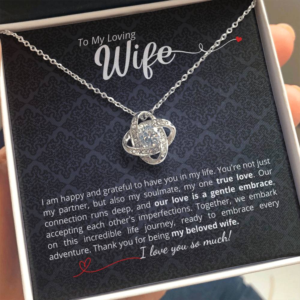 To My Loving Wife - A beautiful necklace with your personalized message