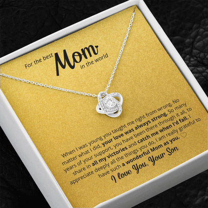 Love Knot Necklace - From Son To Mom - A Perfect Gift