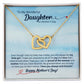 To My Wonderful Daughter - Interlocking Hearts Necklace
