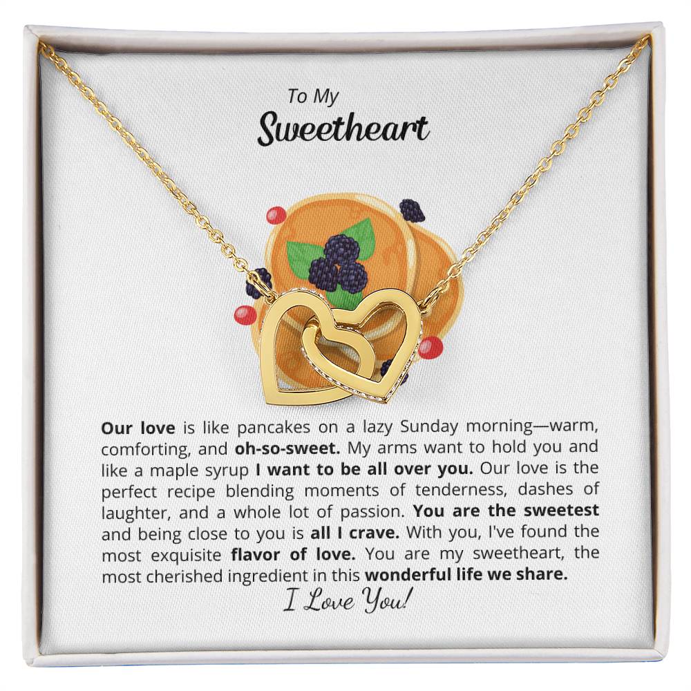 To My Sweetheart - Interlocking Heart Necklace - Add your personalized message