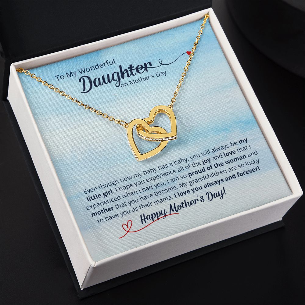 To My Wonderful Daughter - Interlocking Hearts Necklace