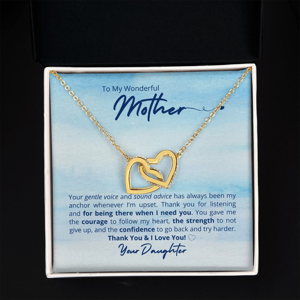 To My Wonderful Mother - Interlocking Heart Necklace 💞