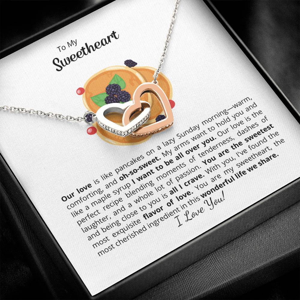 To My Sweetheart - Interlocking Heart Necklace - Add your personalized message