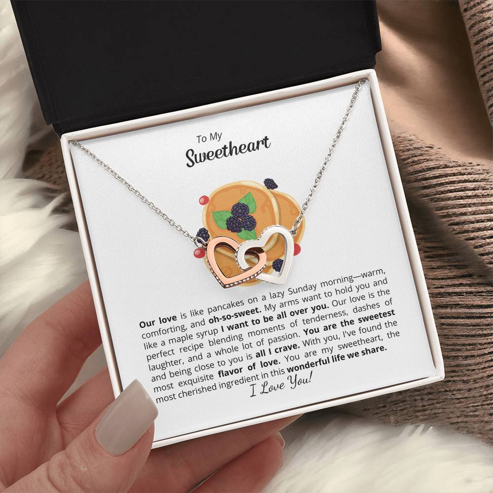 To My Sweetheart - Interlocking Heart Necklace - Add your personalized message