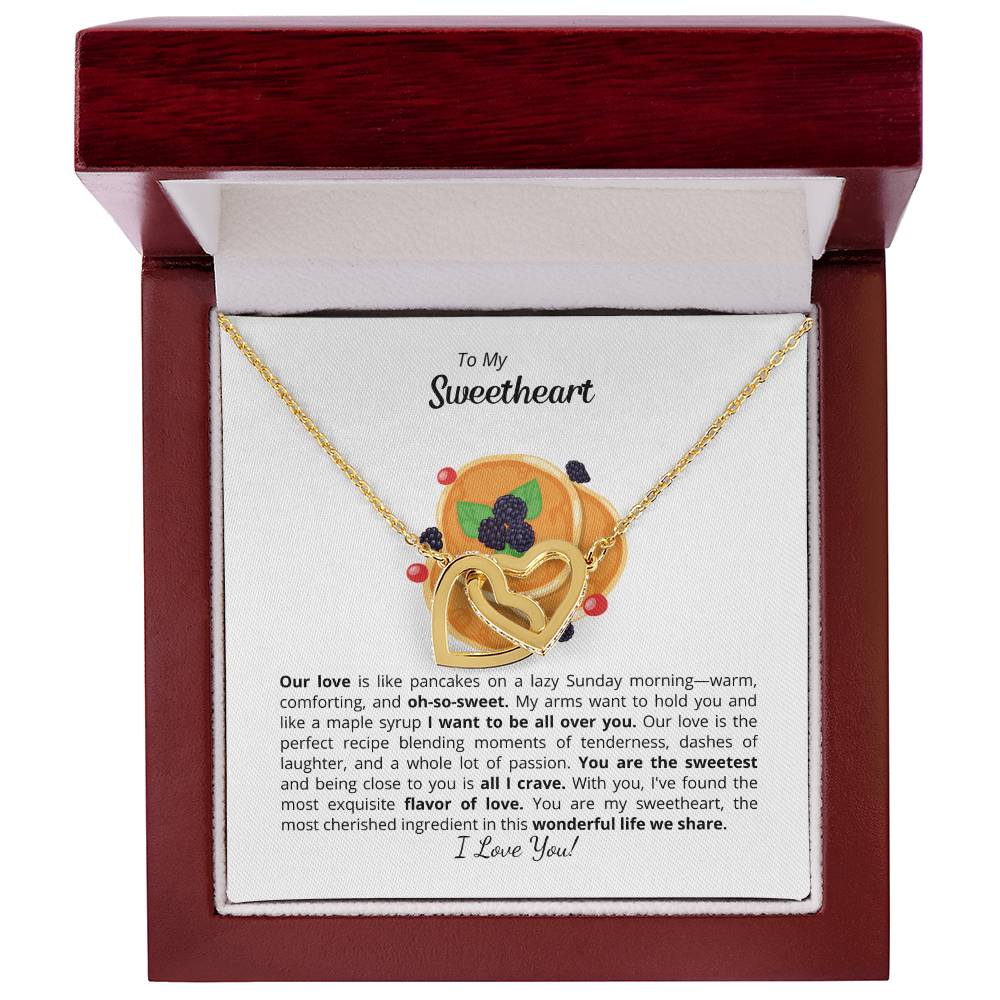 To My Sweetheart - Interlocking Heart Necklace - Add your personalized message