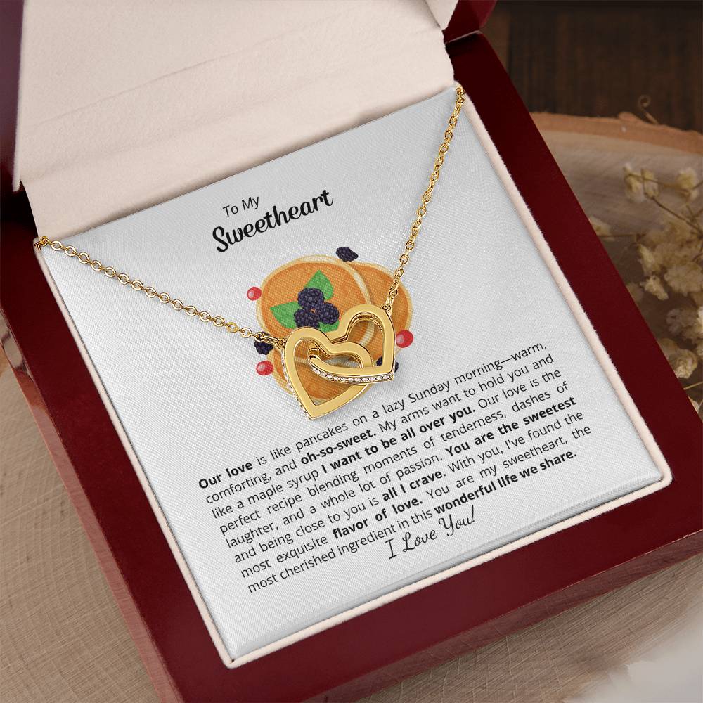 To My Sweetheart - Interlocking Heart Necklace - Add your personalized message