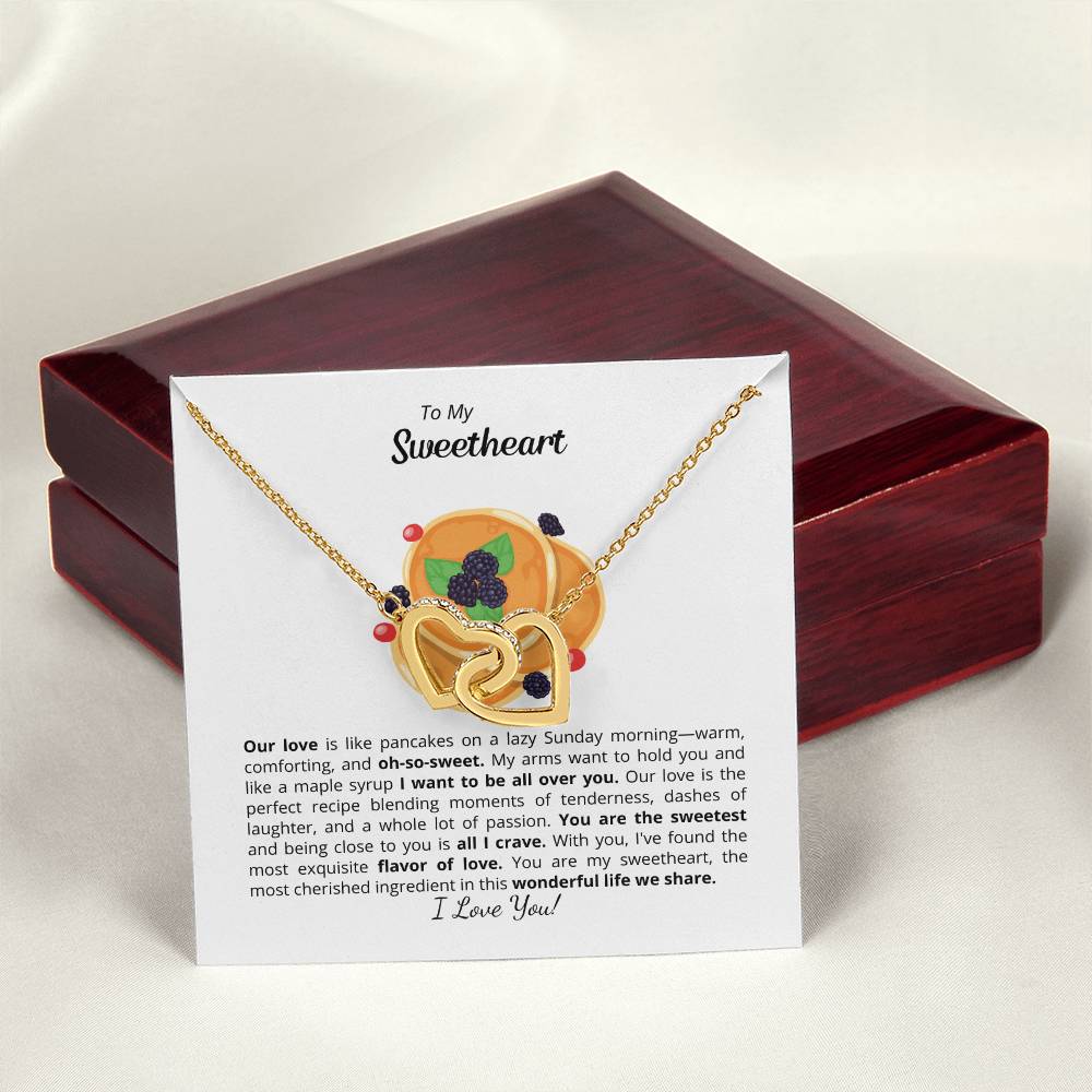 To My Sweetheart - Interlocking Heart Necklace - Add your personalized message