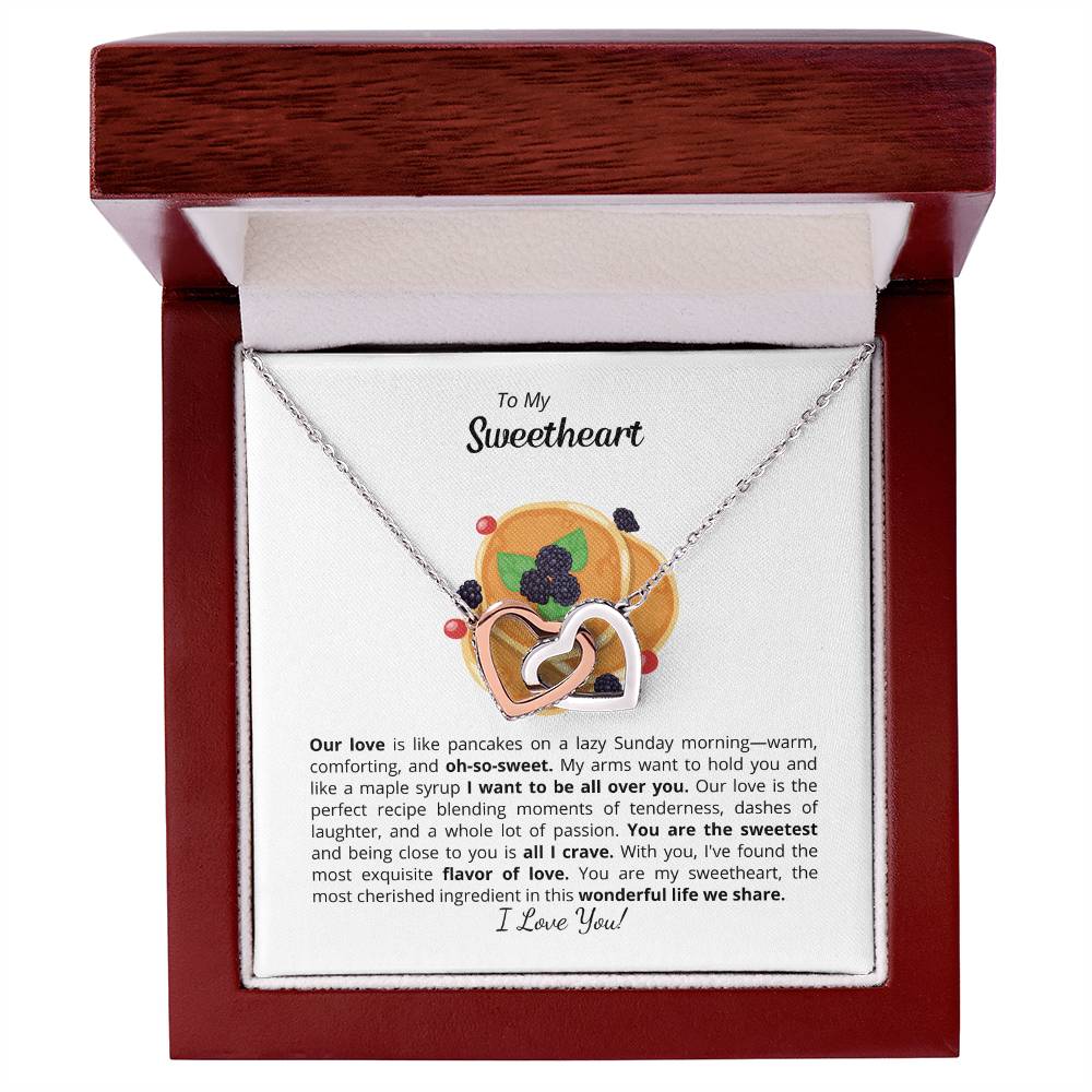 To My Sweetheart - Interlocking Heart Necklace - Add your personalized message