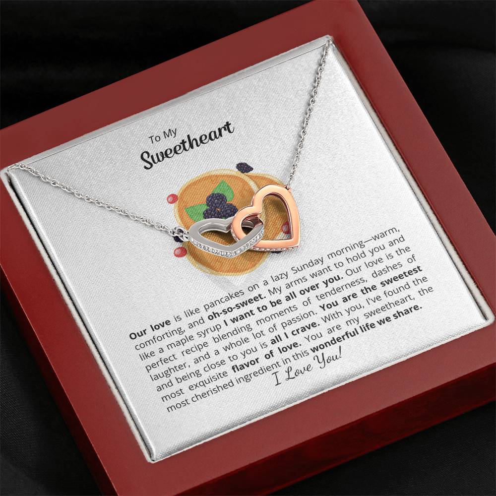 To My Sweetheart - Interlocking Heart Necklace - Add your personalized message