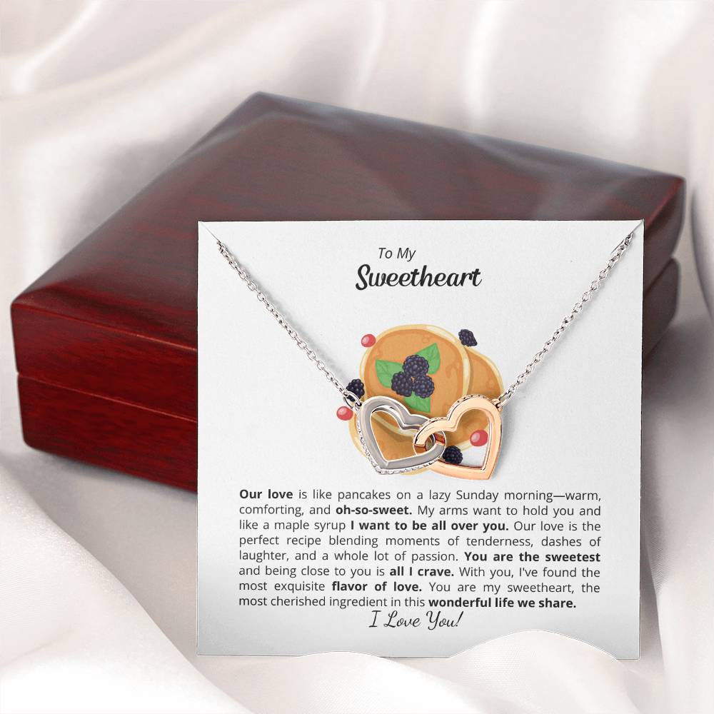 To My Sweetheart - Interlocking Heart Necklace - Add your personalized message