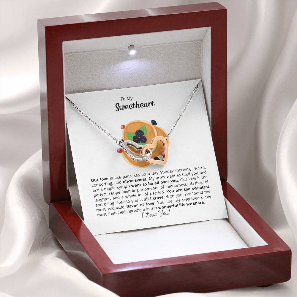 To My Sweetheart - Interlocking Heart Necklace - Add your personalized message