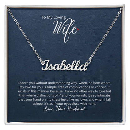 I adore you - beautiful name necklace wit personalized message