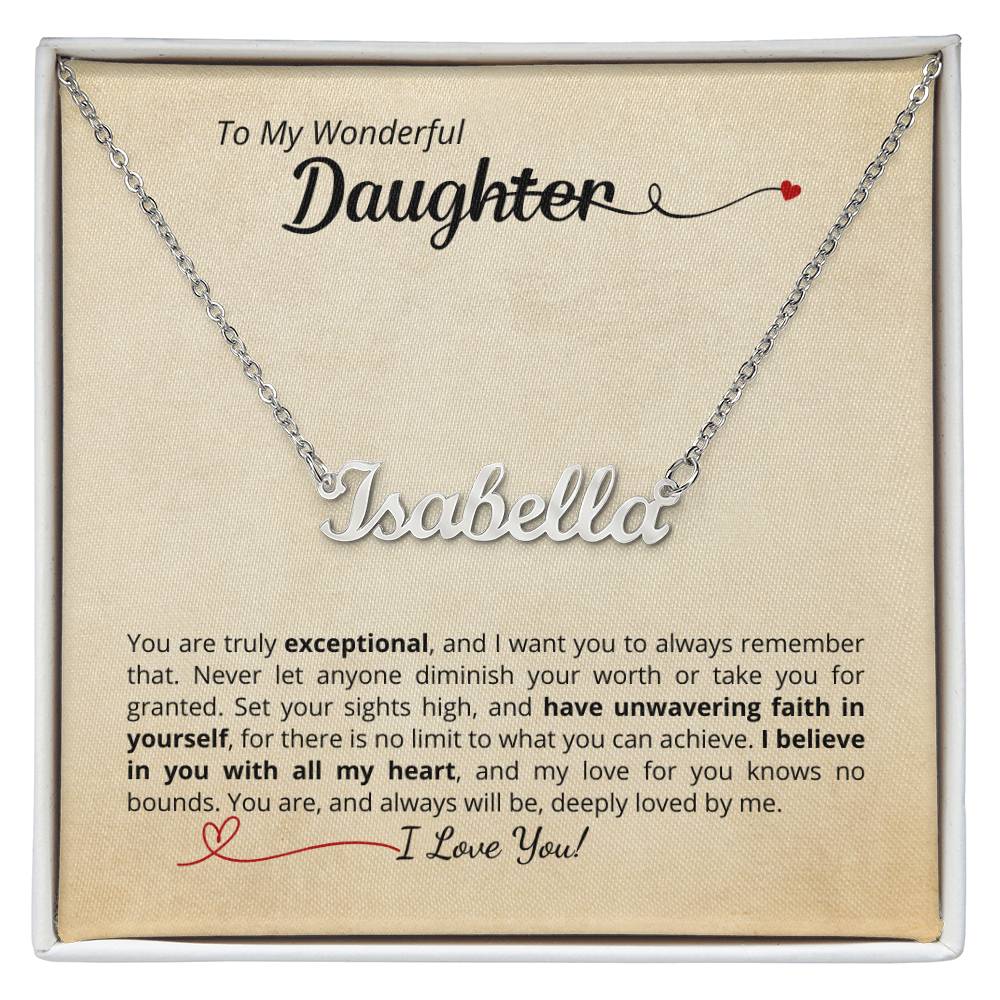 I Believe In You - Beautiful name necklace with personalized message