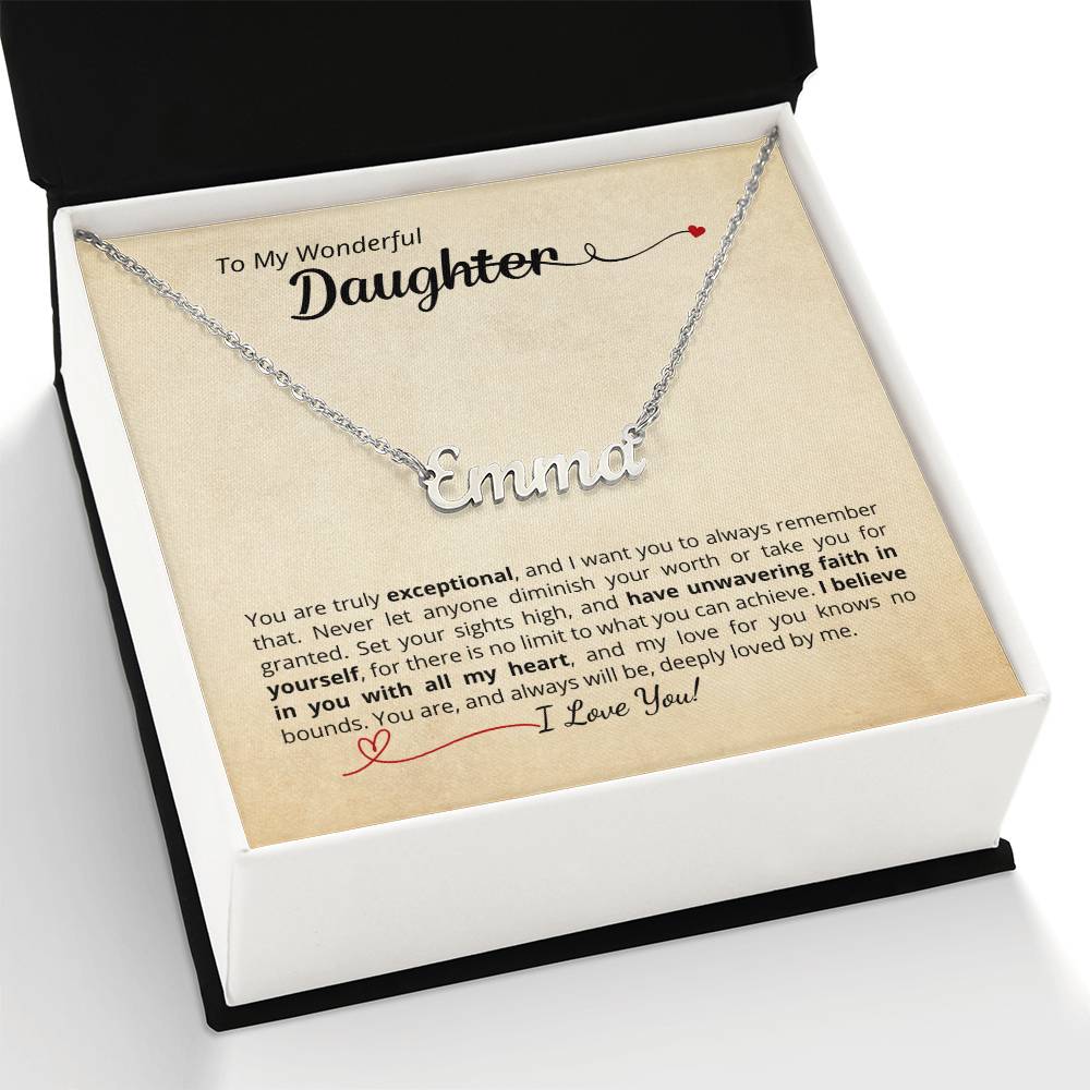 I Believe In You - Beautiful name necklace with personalized message