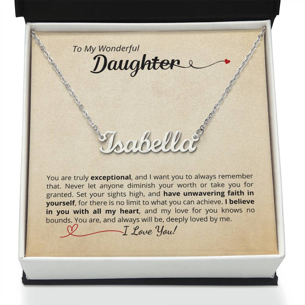 I Believe In You - Beautiful name necklace with personalized message