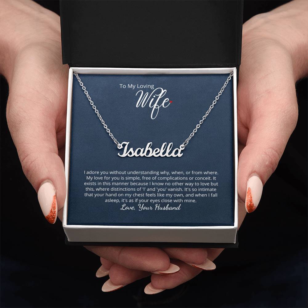 I adore you - beautiful name necklace wit personalized message