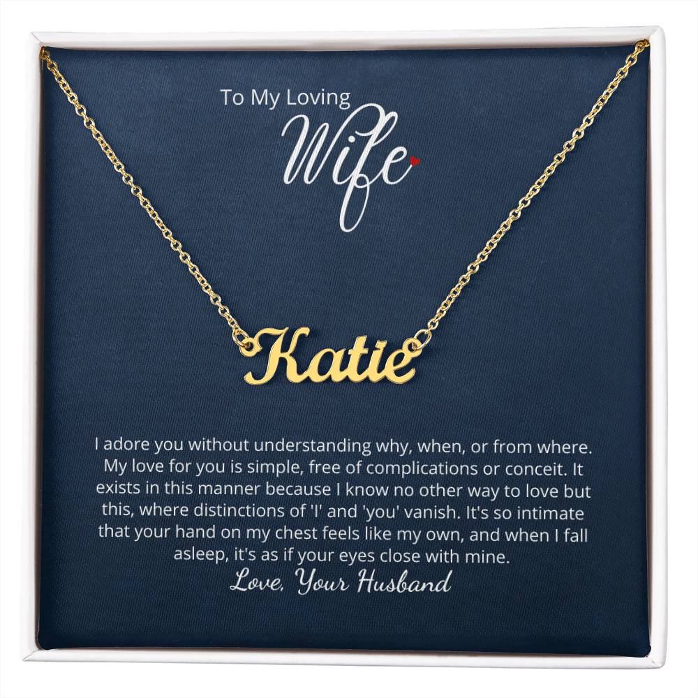 I adore you - beautiful name necklace wit personalized message