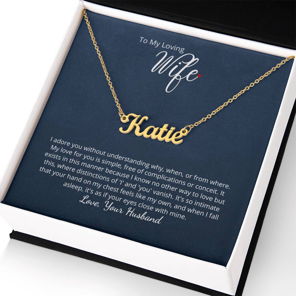 I adore you - beautiful name necklace wit personalized message