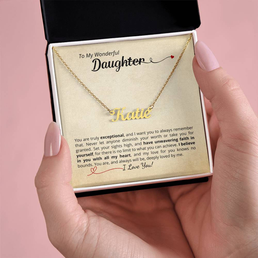 I Believe In You - Beautiful name necklace with personalized message