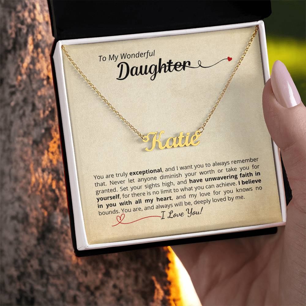 I Believe In You - Beautiful name necklace with personalized message