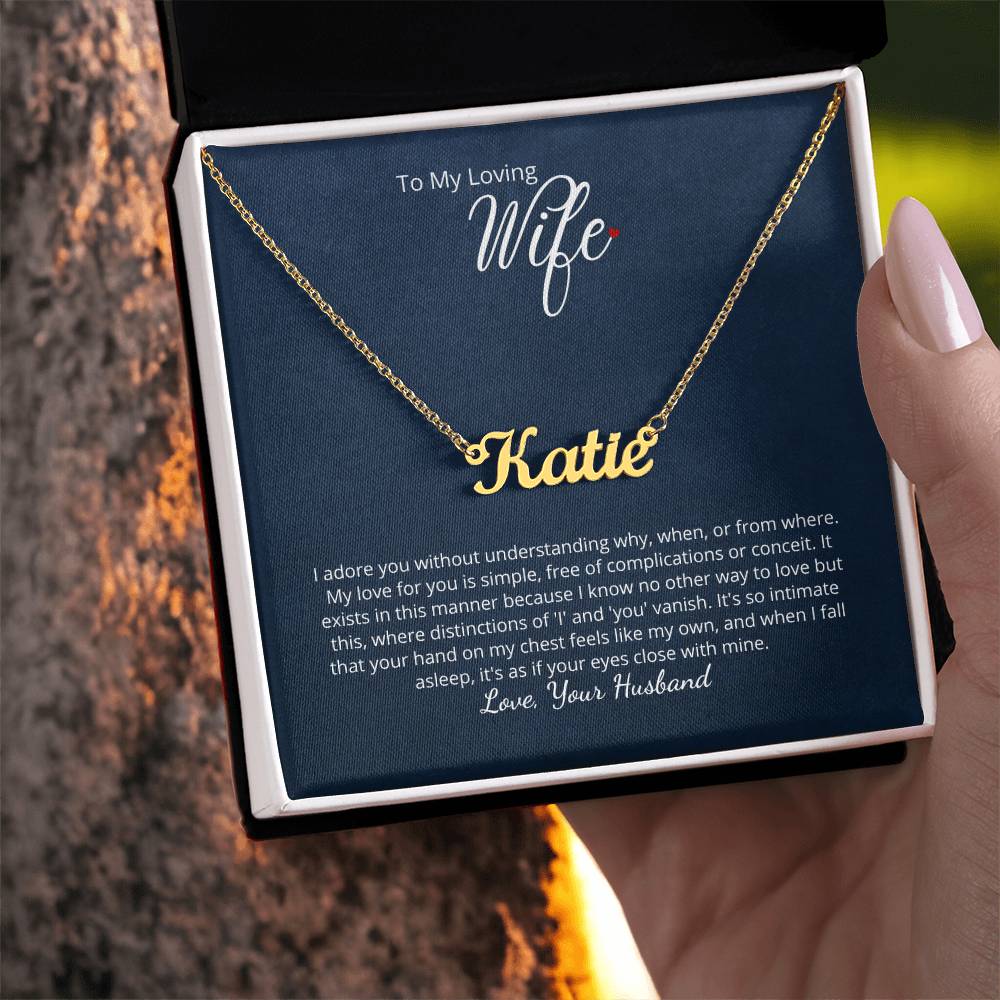 I adore you - beautiful name necklace wit personalized message