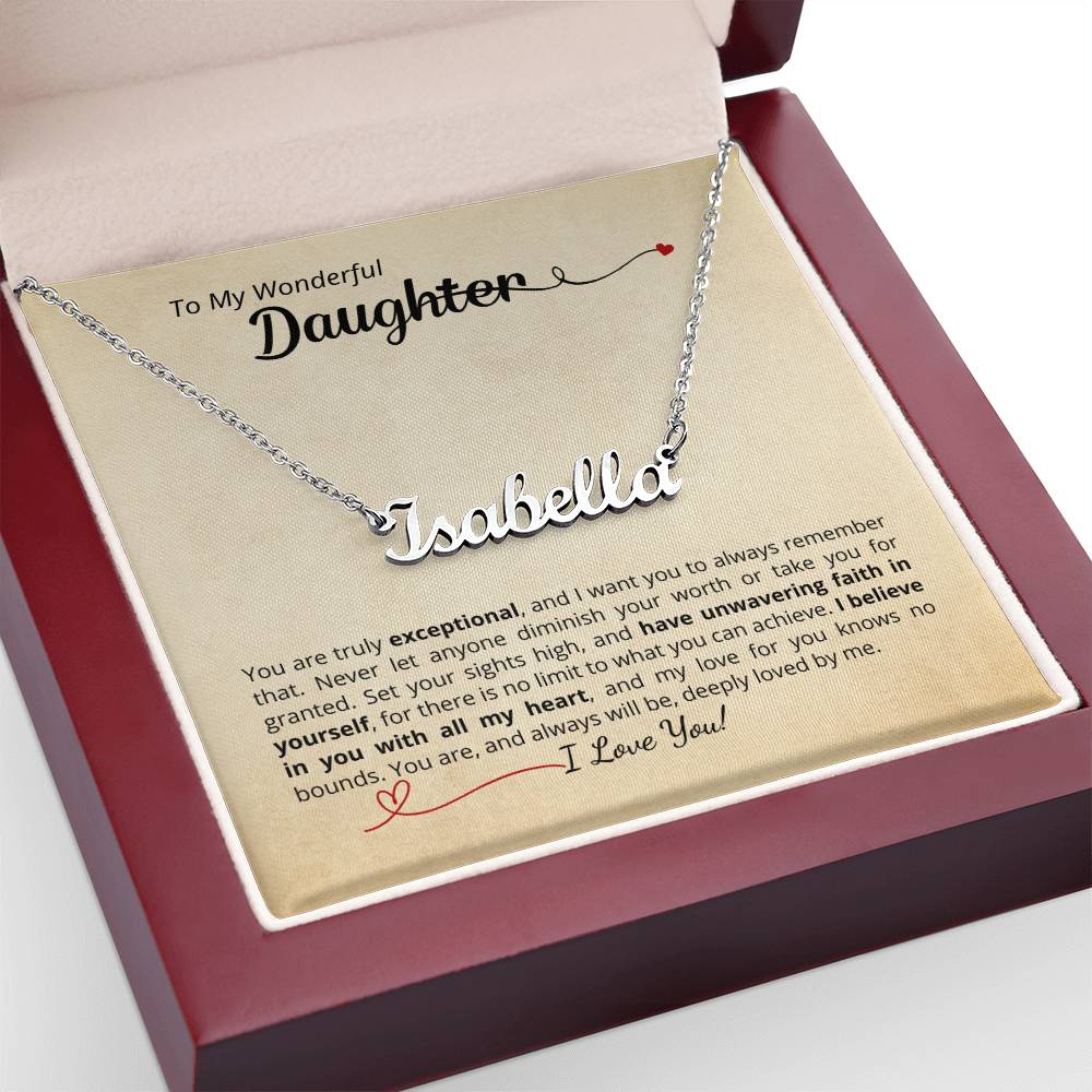 I Believe In You - Beautiful name necklace with personalized message