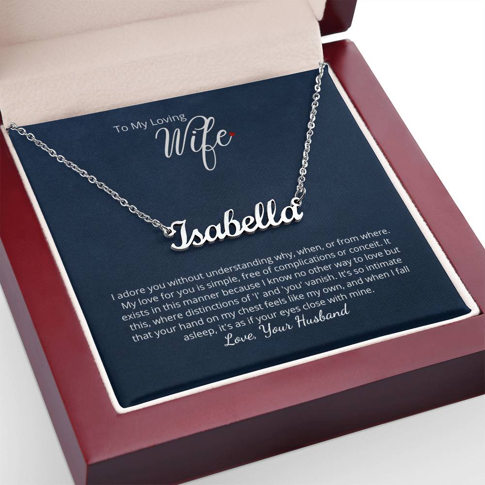 I adore you - beautiful name necklace wit personalized message