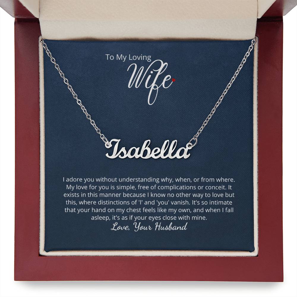 I adore you - beautiful name necklace wit personalized message