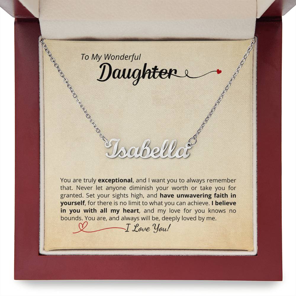 I Believe In You - Beautiful name necklace with personalized message