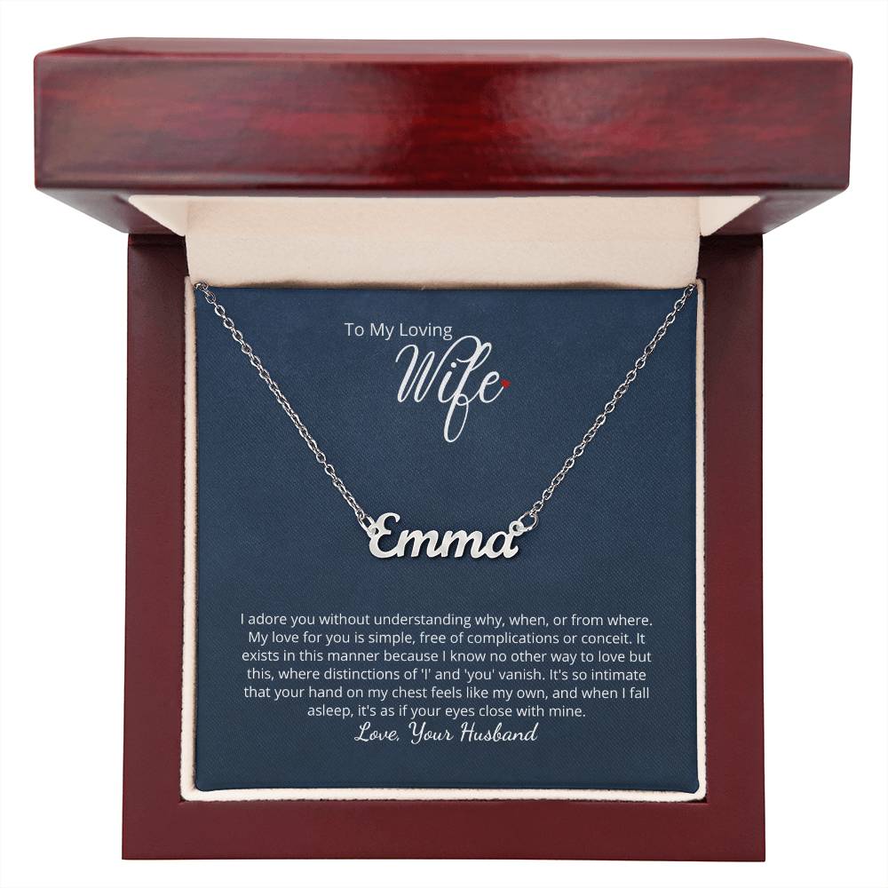 I adore you - beautiful name necklace wit personalized message