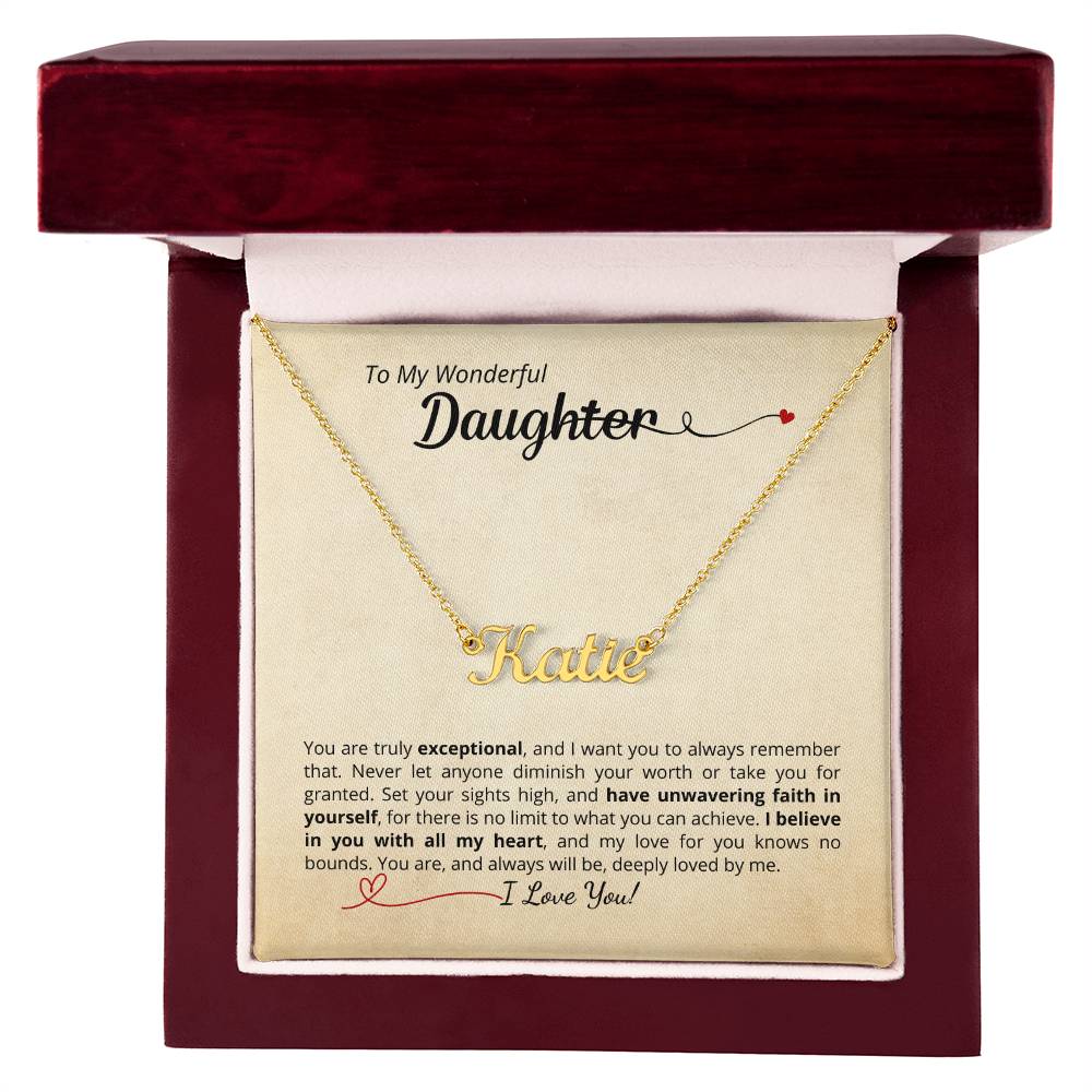 I Believe In You - Beautiful name necklace with personalized message