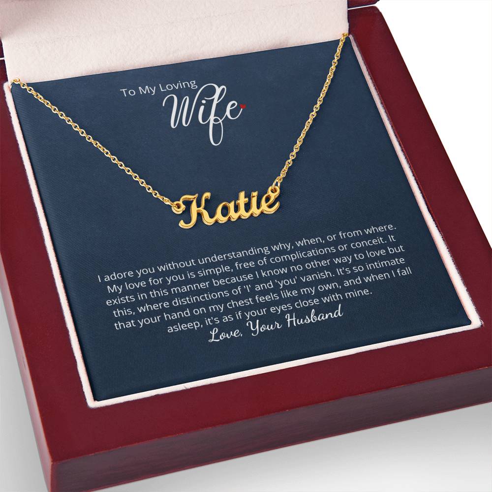 I adore you - beautiful name necklace wit personalized message