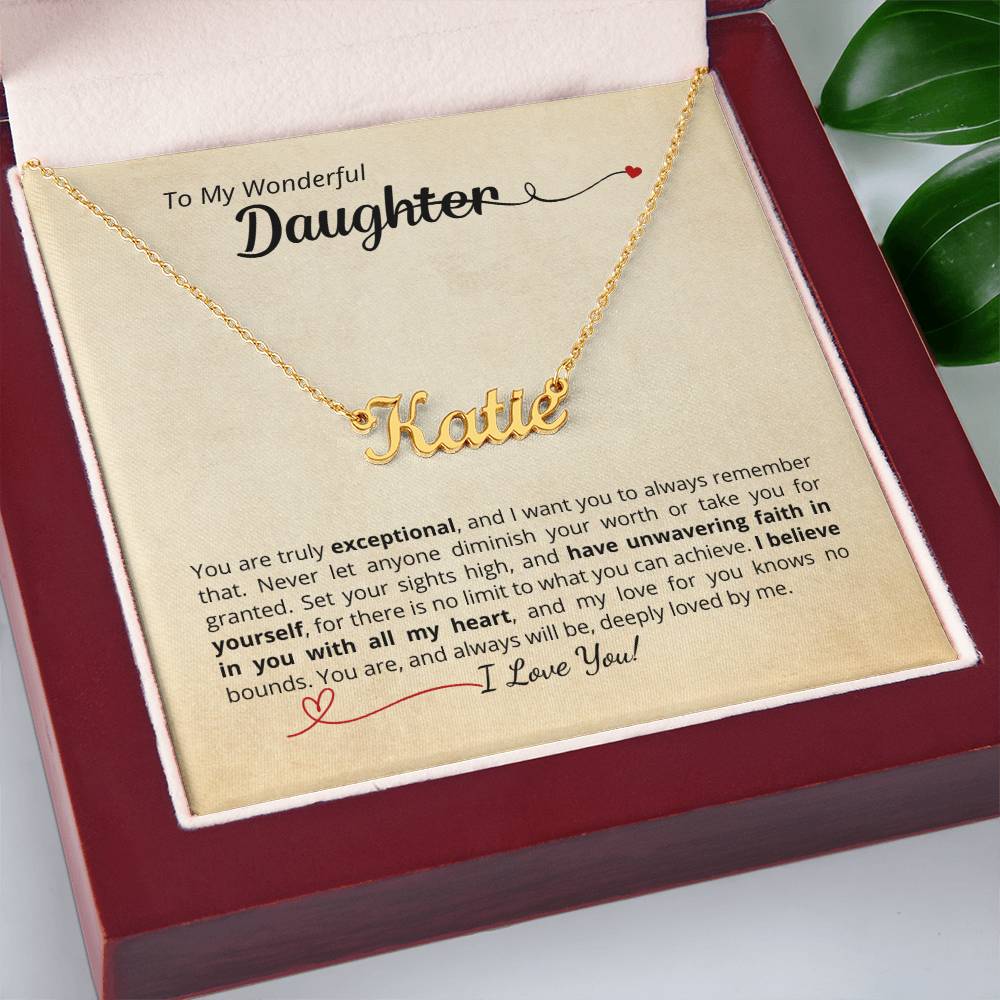 I Believe In You - Beautiful name necklace with personalized message