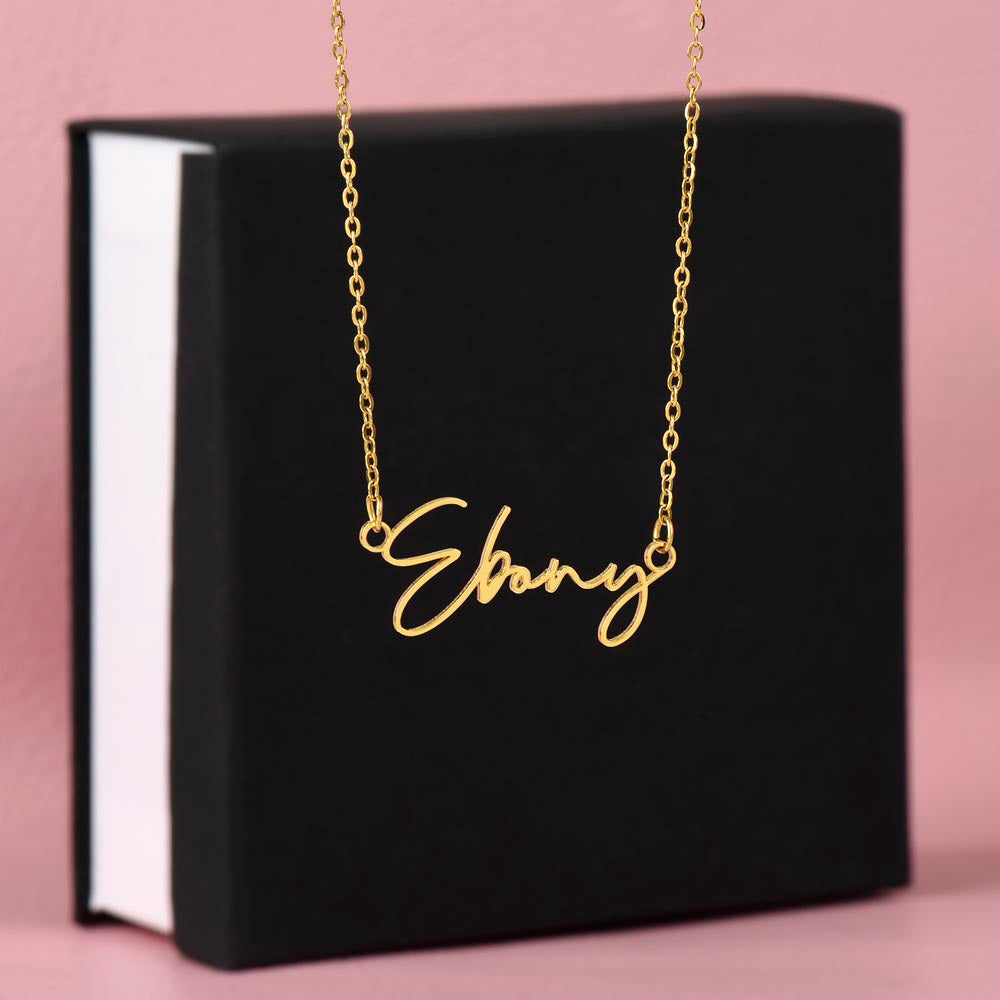 I adore you! Beautiful name necklace with your personalized message