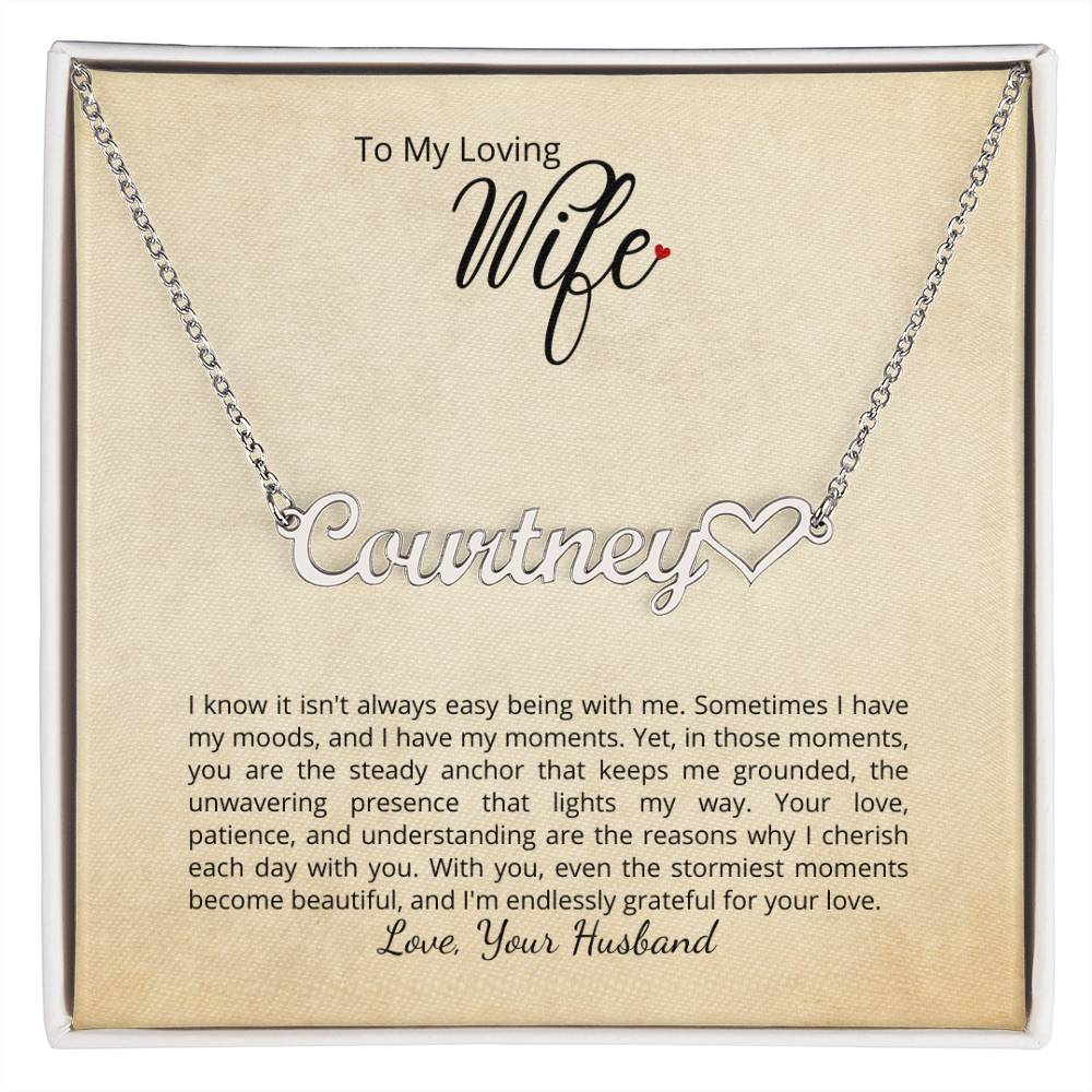 I cherish each day with you - You can add your personalized message to this beautiful name necklace!