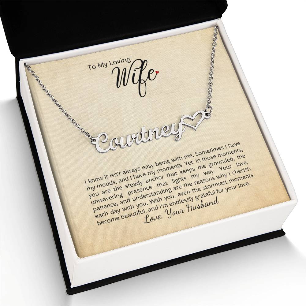 I cherish each day with you - You can add your personalized message to this beautiful name necklace!