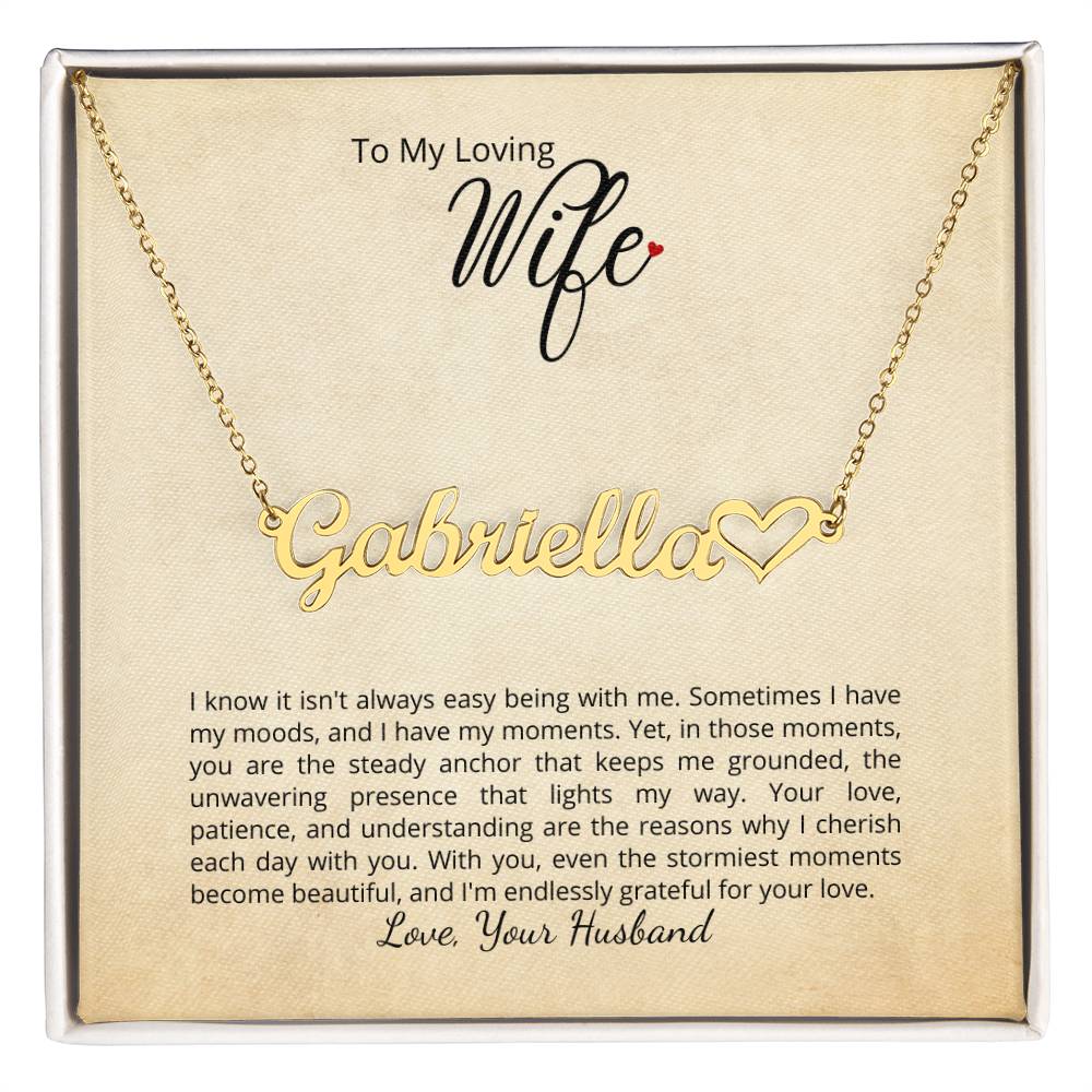 I cherish each day with you - You can add your personalized message to this beautiful name necklace!